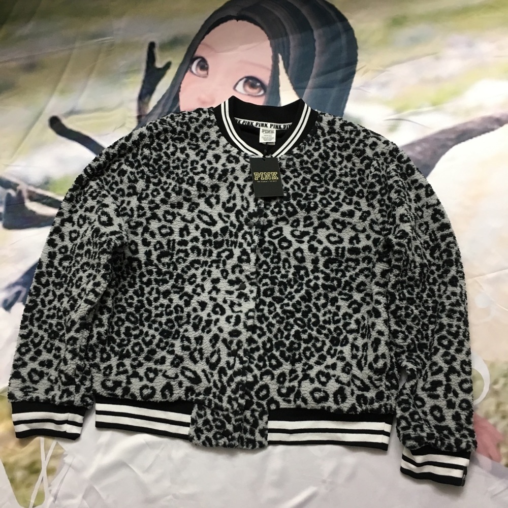 NWT PINK Limited Edition Cheetah Sherpa Bomber